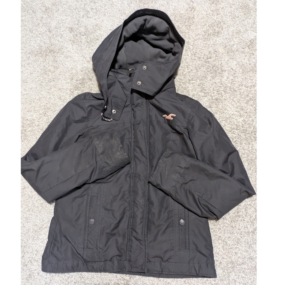 Hollister Jacket Women S Gray All-Weather Hooded Ripstop Fleece Lined Parka Coat